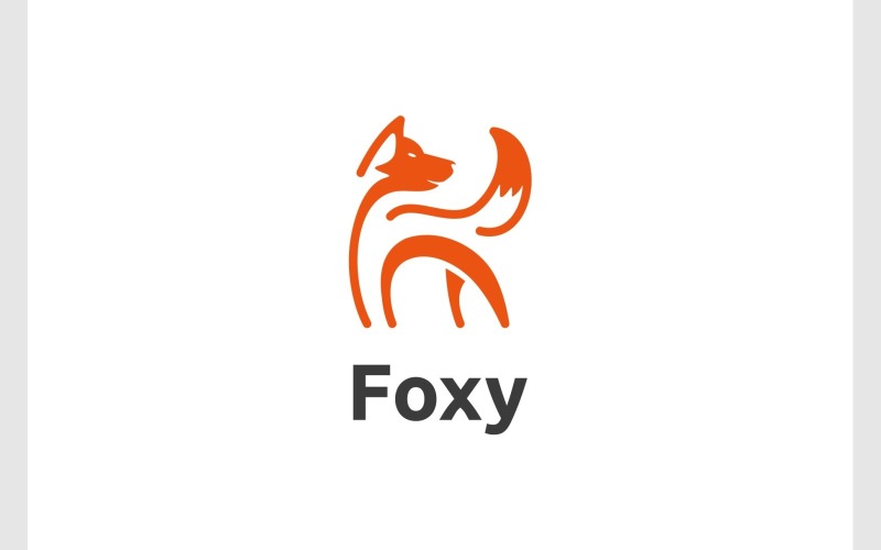 fox abstract unique shape logo original