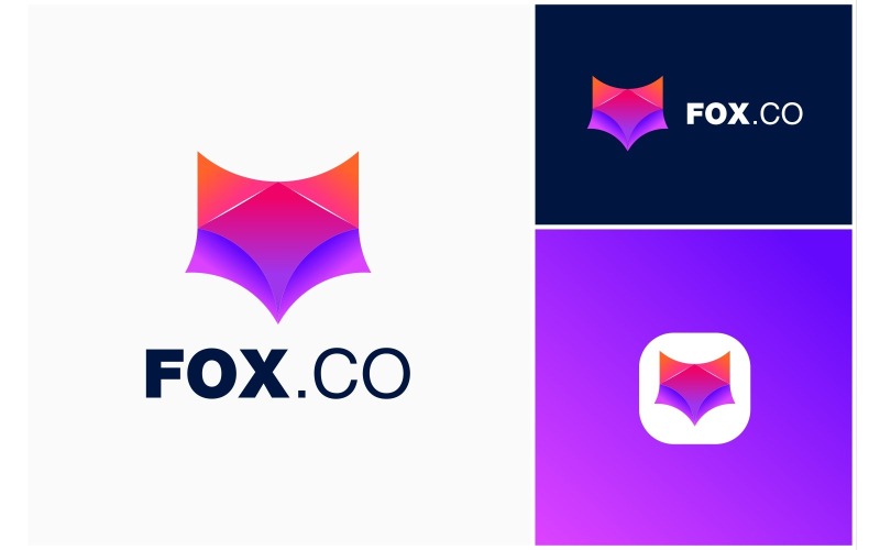 fox colorful gradient logo original
