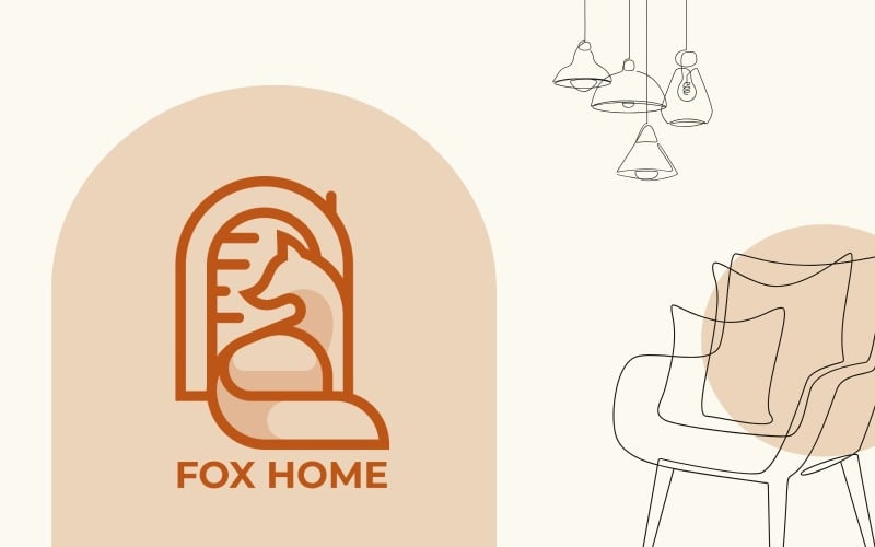 fox home logo template design original