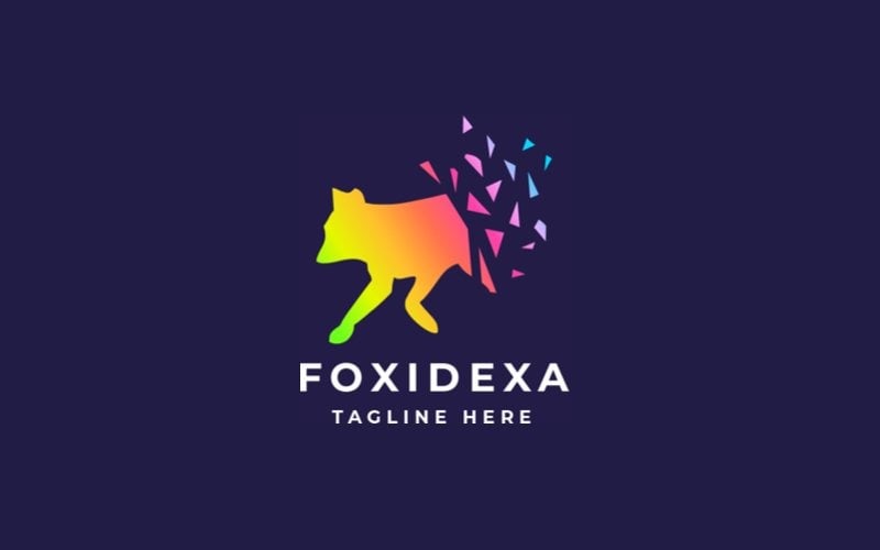 fox pixel professional logo template original