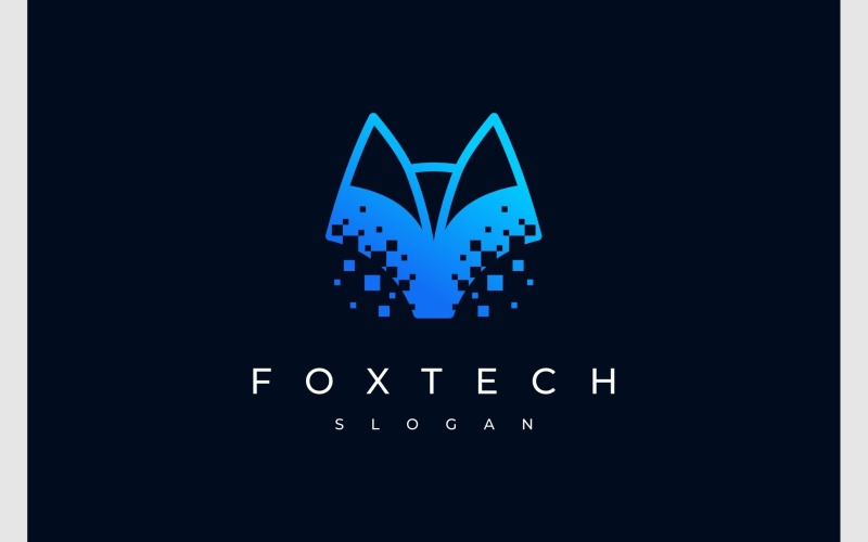 fox wolf technology digital logo original