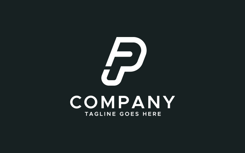 fp letter minimal logo design template original