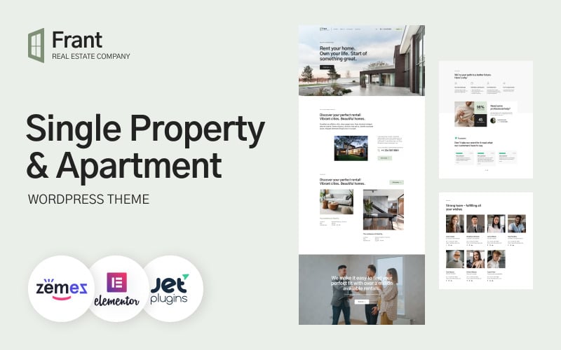 frant single property amp apartment wordpress theme original
