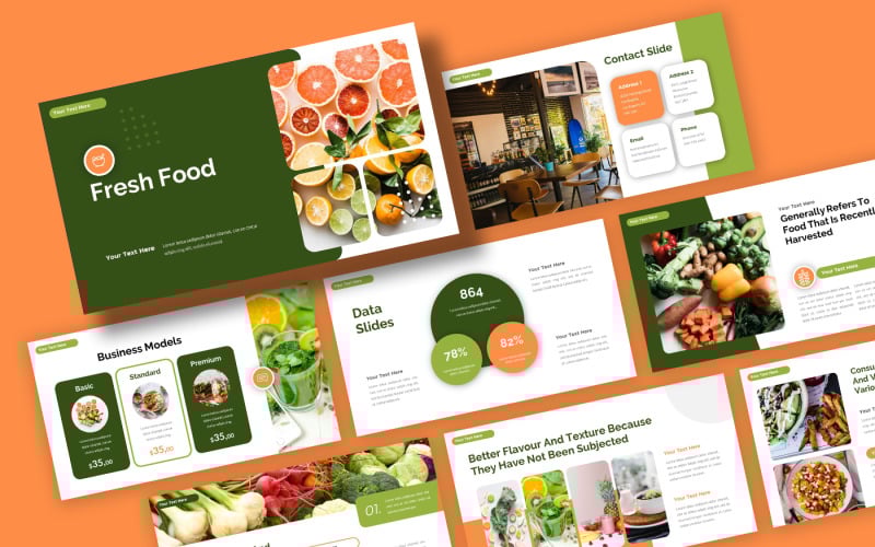 fresh food health care presentation powerpoint template original