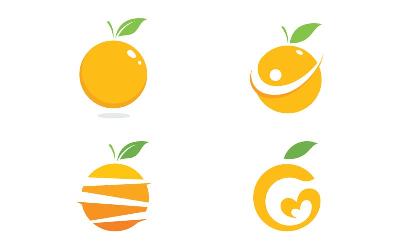 fresh fruit orange logo vector design template v original