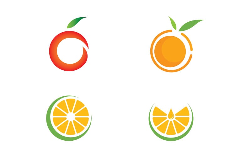 fresh fruit orange logo vector design template v original