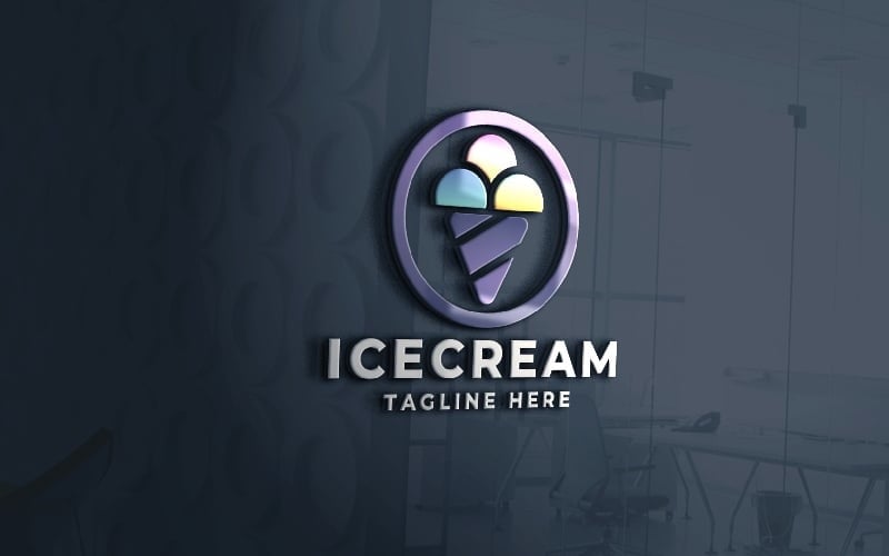 fresh ice cream logo template original