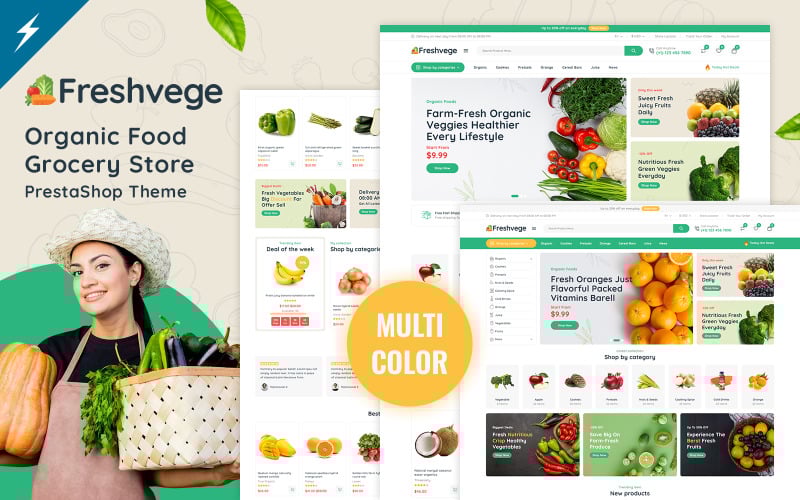 freshvege organic food and grocery store prestashop theme original