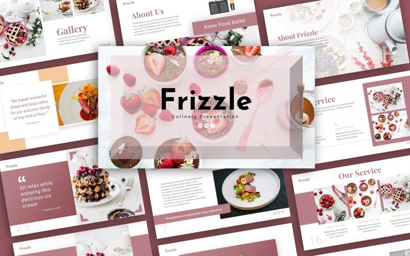 frizzle culinary presentation powerpoint template original