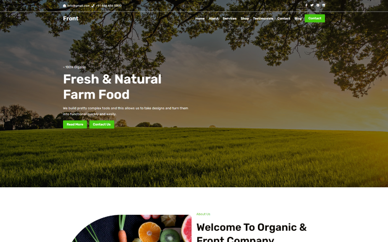 front agriculture amp organic landing bootstrap landing template original