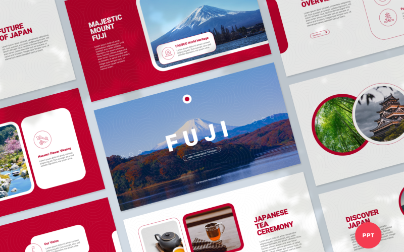fuji japan presentation powerpoint template original