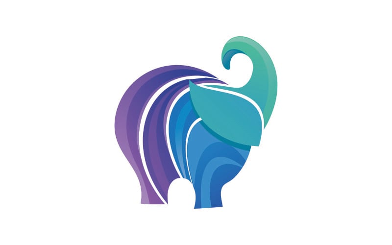 full color elephant logo template original