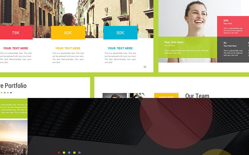 full color presentation powerpoint template original