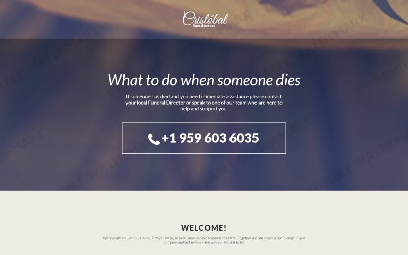 funeral services responsive landing page template original
