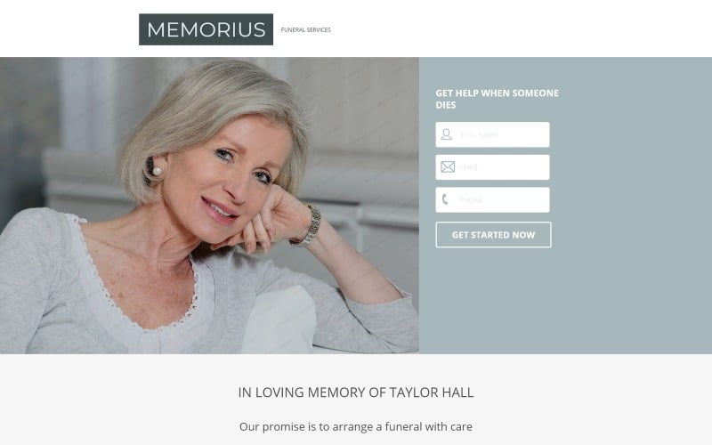 funeral services responsive landing page template original