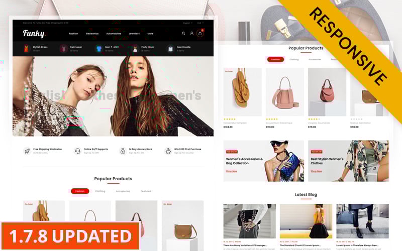 funky apparel store prestashop theme original