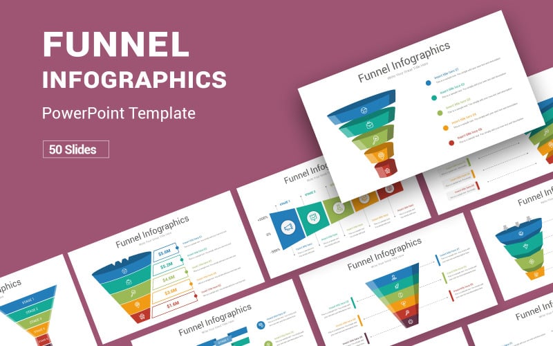 funnel infographic powerpoint template diagrams original
