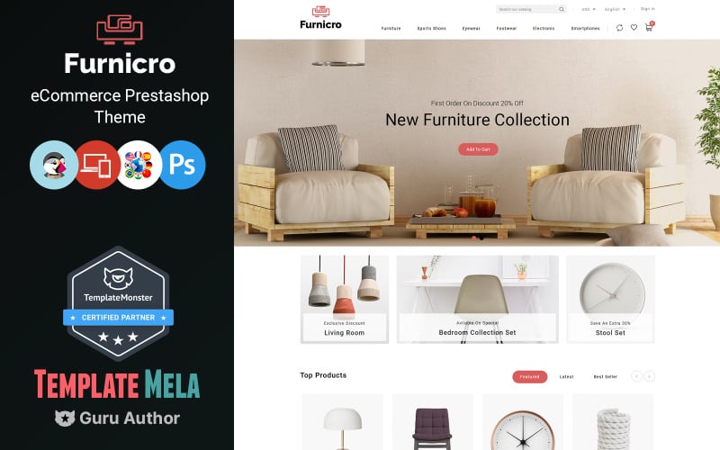 furnicro furniture shop prestashop theme original