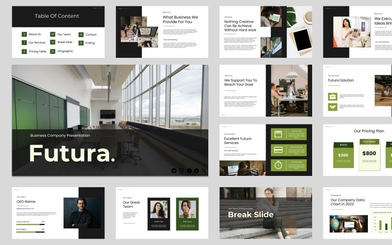 futura business company powerpoint original