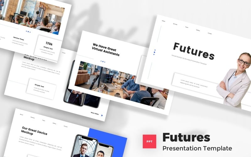 futures virtual assistant amp secretary powerpoint template original