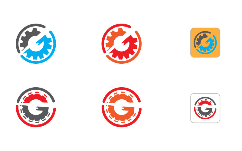 g and gear logo design vector template original
