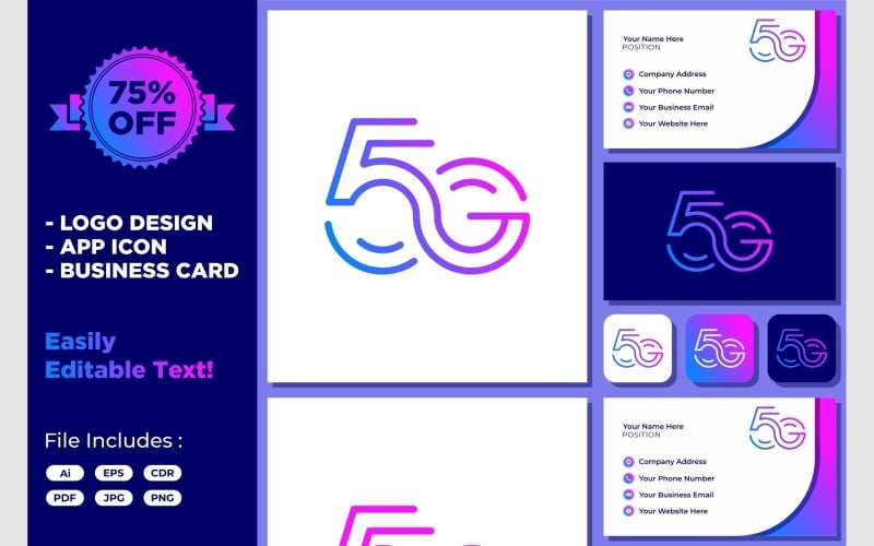 g speed internet innovation logo design original