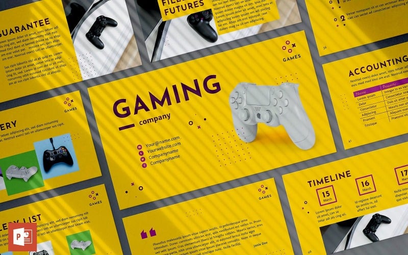 gaming company presentation powerpoint template original