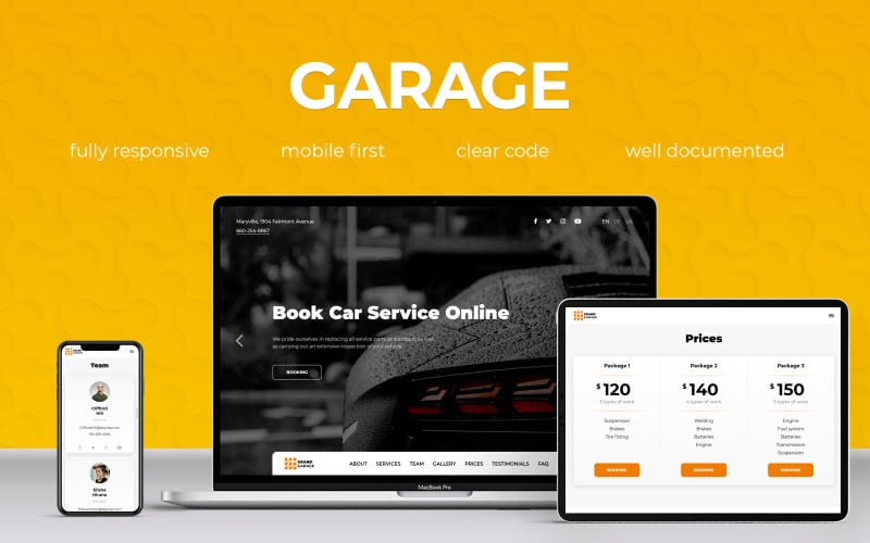 garage landing page template original