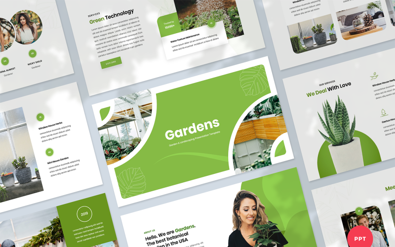 garden and landscaping presentation powerpoint template original