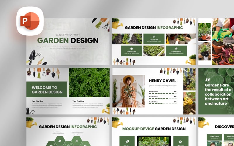 garden design company powerpoint template original
