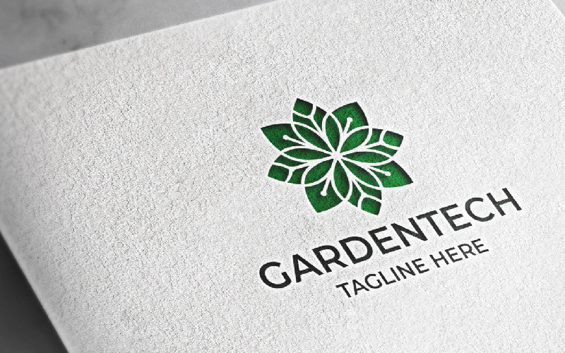 garden tech logo template original