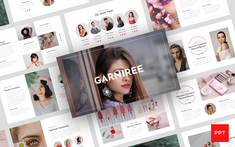 garniree beauty amp cosmetics presentation powerpoint template original