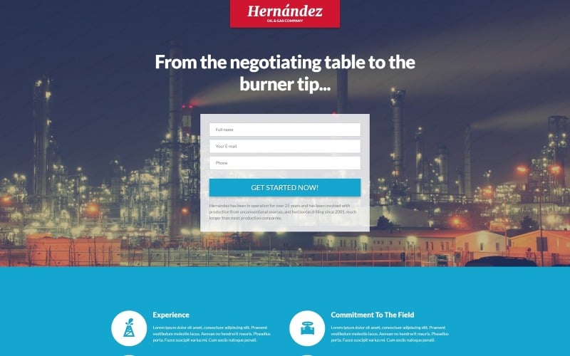 gas oil responsive landing page template original
