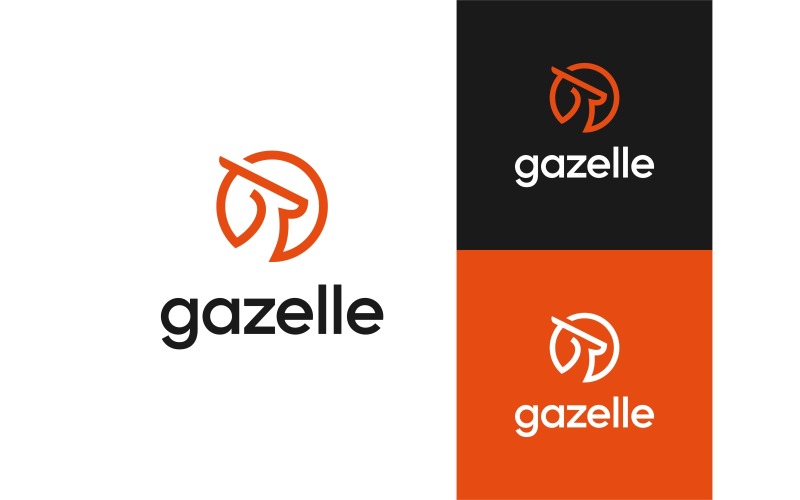 gazelle head line art logo original