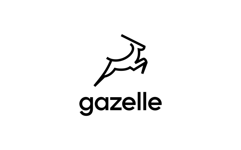 gazelle jump line art logo original