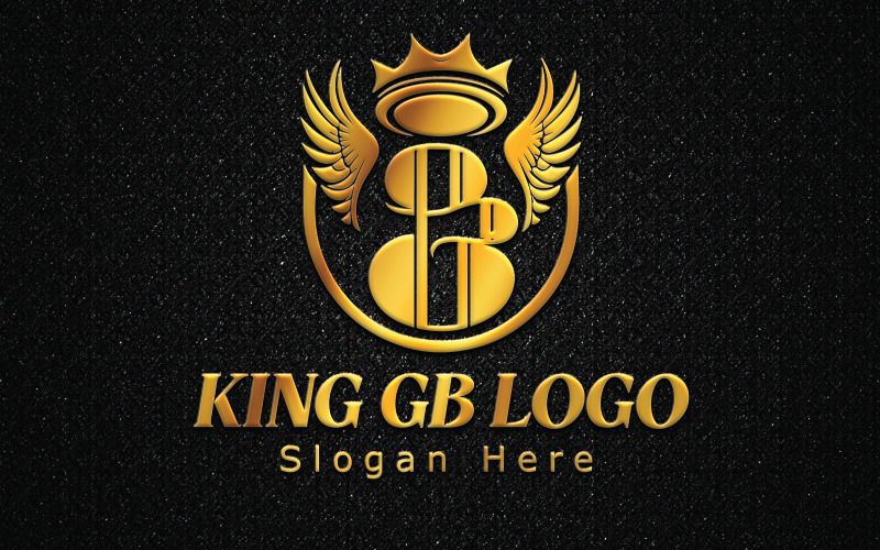 gb letter king logo template original
