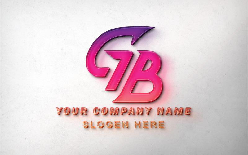 gb text logo design template original