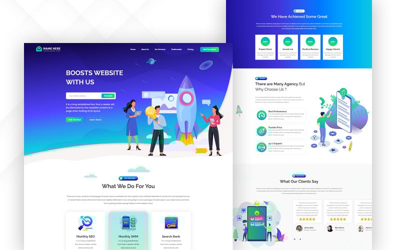 geek boost services one page html template original
