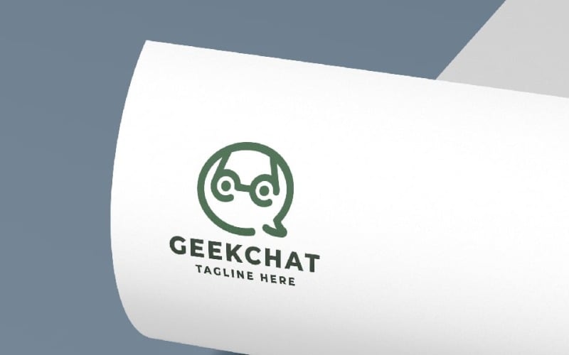 geek chat pro logo template original