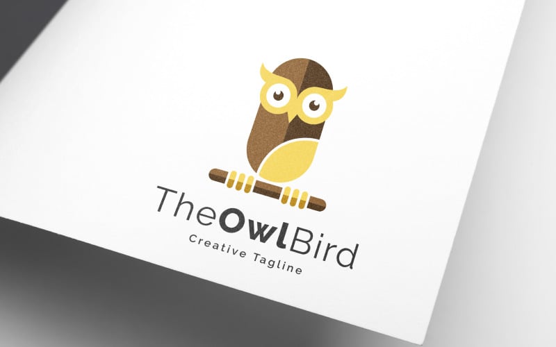 geek the owl bird logo design original