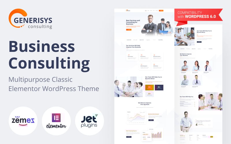generisys business consulting multipurpose classic wordpress elementor theme original
