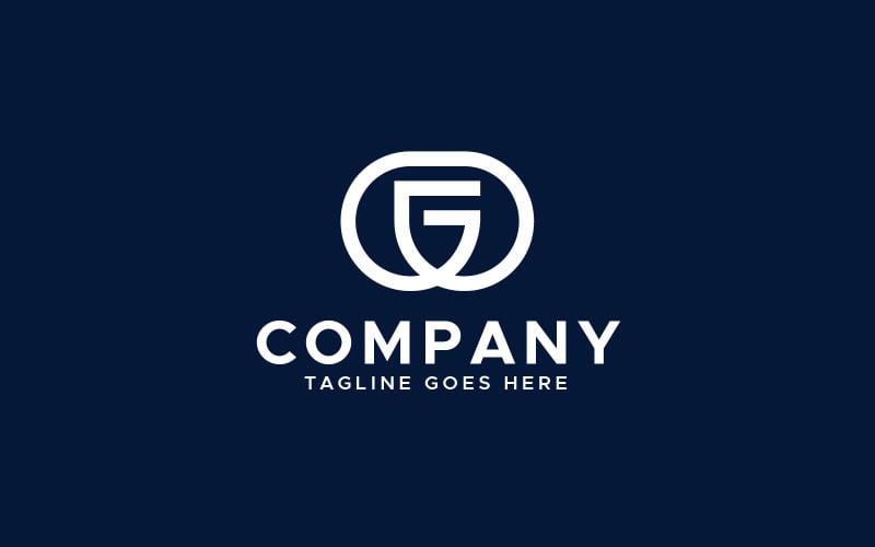 gg letter minimal logo design template original
