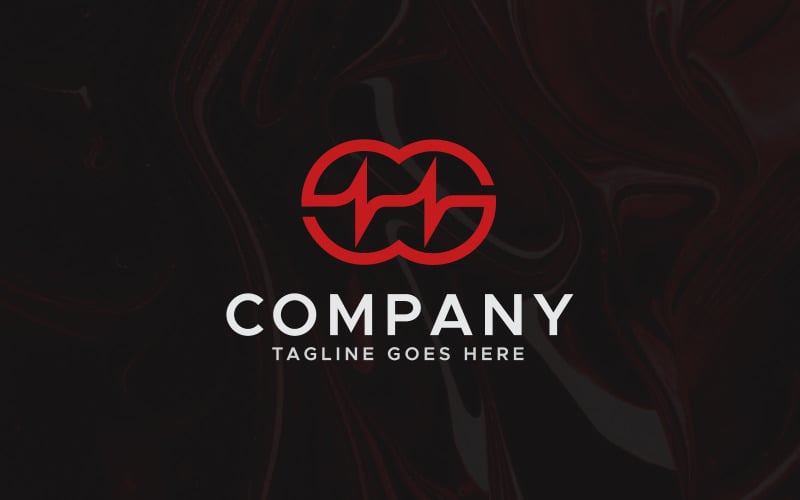 gg letter pulse logo design template original