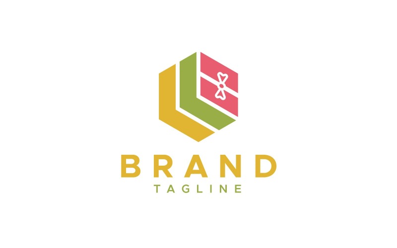 gift box logo design template original