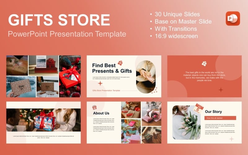 gifts store powerpoint presentation template original