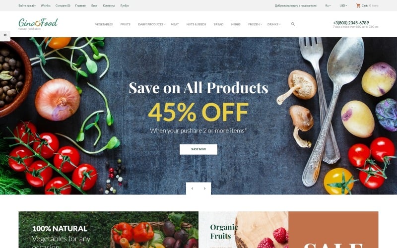 ginofood organic food store clean prestashop theme original