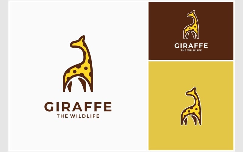 giraffe wildlife mascot illustration logo original