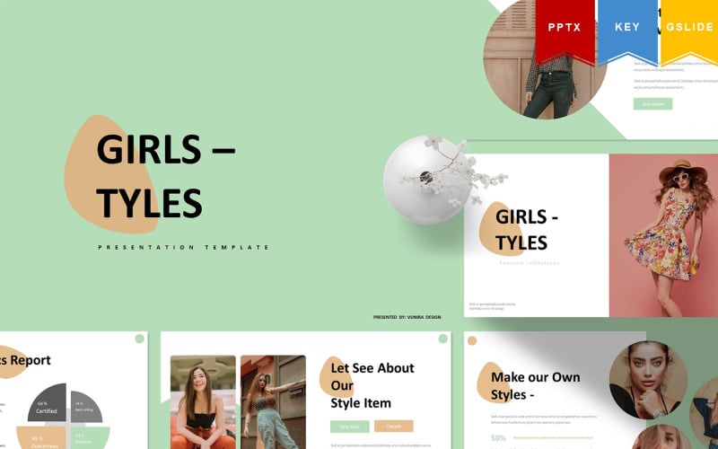 girl tyles keynote googleslide powerpoint template original