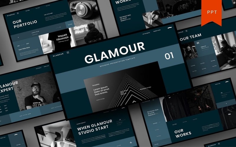 glamour business powerpoint template original