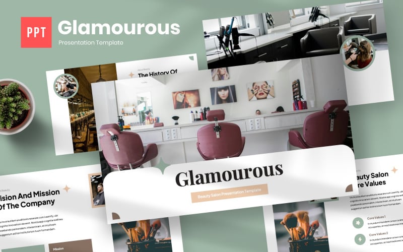 glamourous salon beauty powerpoint template original